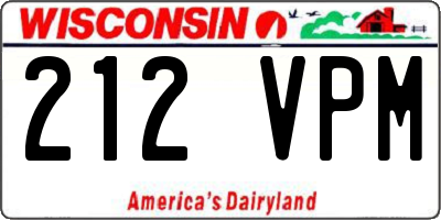 WI license plate 212VPM