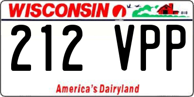 WI license plate 212VPP