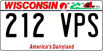 WI license plate 212VPS