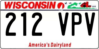 WI license plate 212VPV