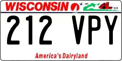 WI license plate 212VPY