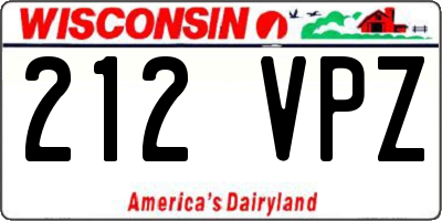 WI license plate 212VPZ
