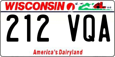 WI license plate 212VQA