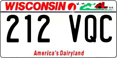 WI license plate 212VQC