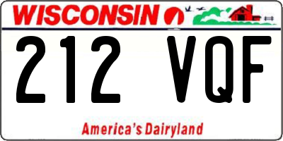 WI license plate 212VQF