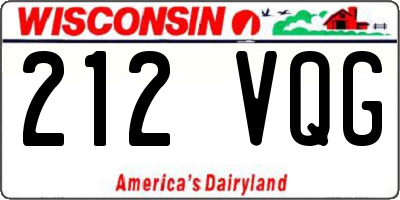 WI license plate 212VQG