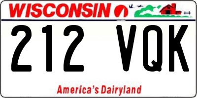 WI license plate 212VQK