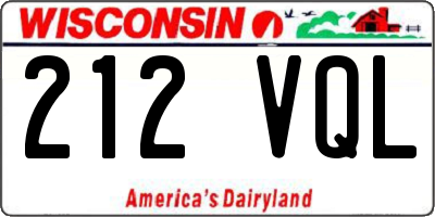 WI license plate 212VQL