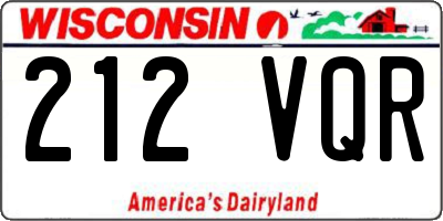 WI license plate 212VQR