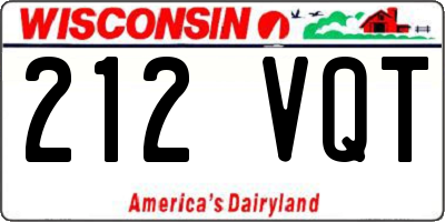 WI license plate 212VQT