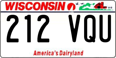 WI license plate 212VQU