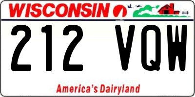 WI license plate 212VQW