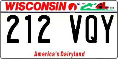 WI license plate 212VQY