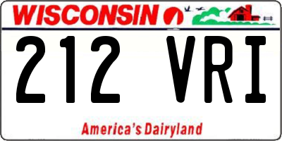 WI license plate 212VRI