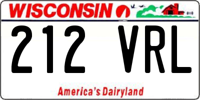 WI license plate 212VRL