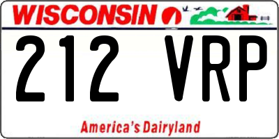 WI license plate 212VRP