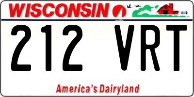 WI license plate 212VRT