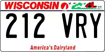 WI license plate 212VRY