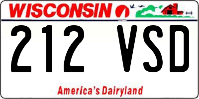 WI license plate 212VSD