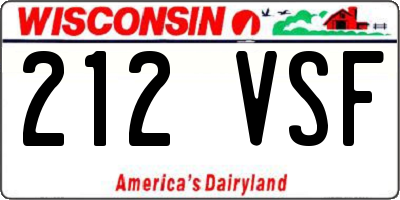 WI license plate 212VSF