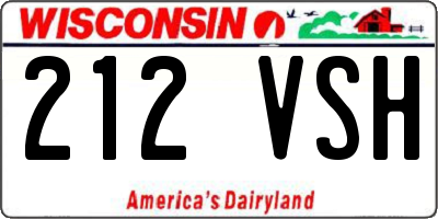 WI license plate 212VSH