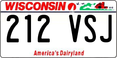 WI license plate 212VSJ