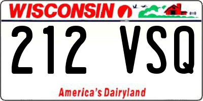 WI license plate 212VSQ