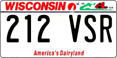 WI license plate 212VSR