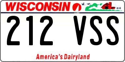 WI license plate 212VSS