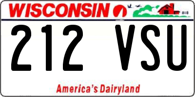 WI license plate 212VSU