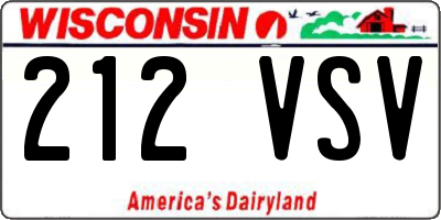 WI license plate 212VSV