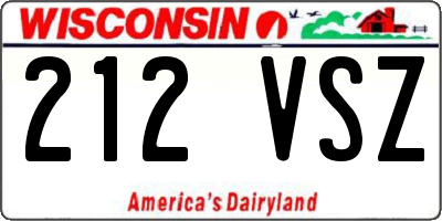 WI license plate 212VSZ