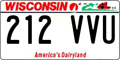 WI license plate 212VVU