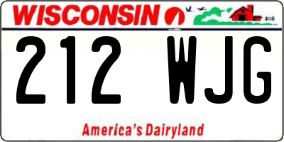 WI license plate 212WJG