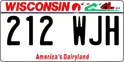 WI license plate 212WJH