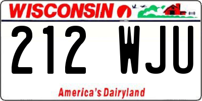 WI license plate 212WJU