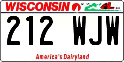 WI license plate 212WJW