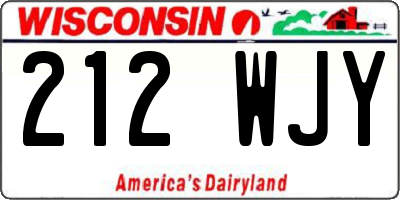 WI license plate 212WJY