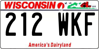 WI license plate 212WKF