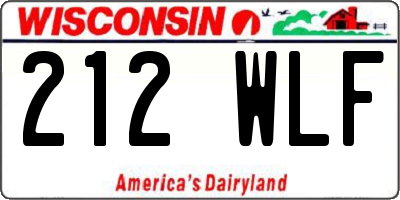 WI license plate 212WLF