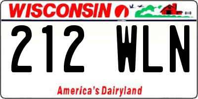 WI license plate 212WLN