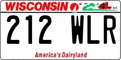WI license plate 212WLR