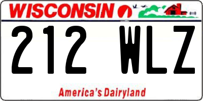 WI license plate 212WLZ