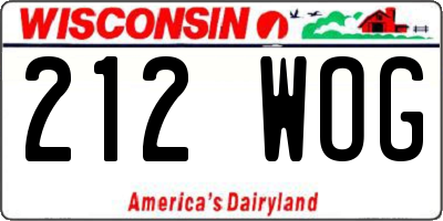 WI license plate 212WOG