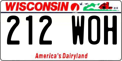 WI license plate 212WOH