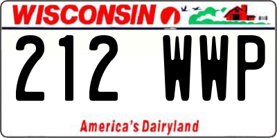WI license plate 212WWP
