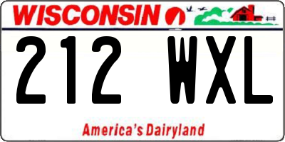 WI license plate 212WXL
