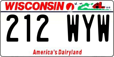 WI license plate 212WYW