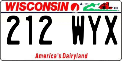 WI license plate 212WYX