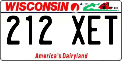 WI license plate 212XET